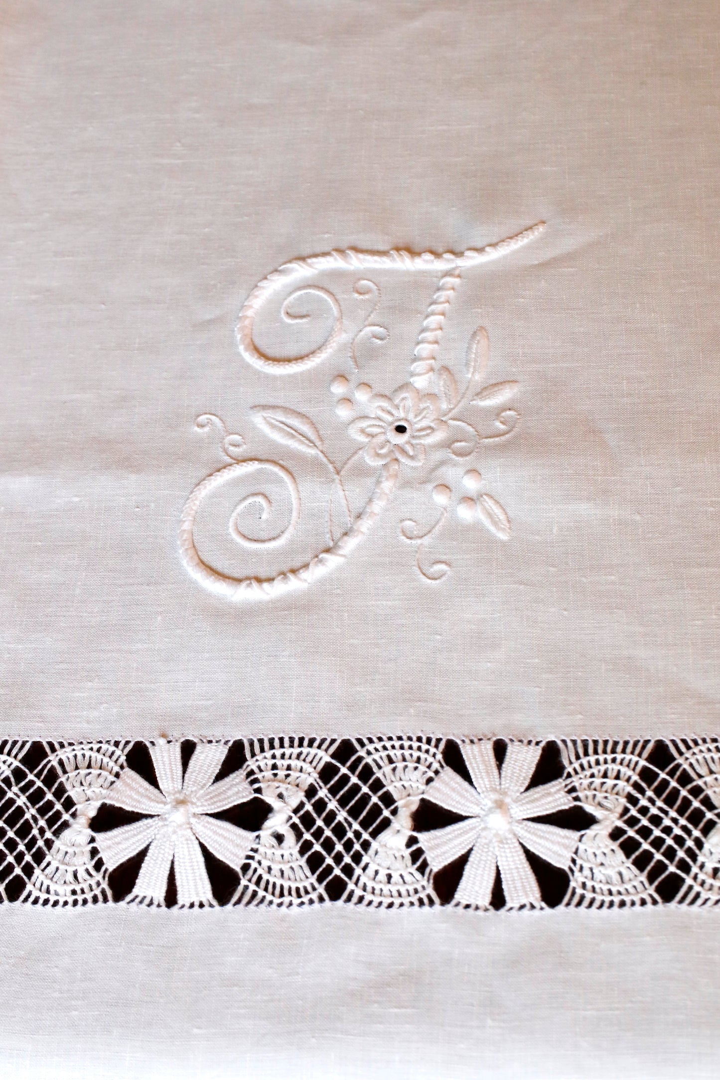 Hand Embroidered Christening Towel