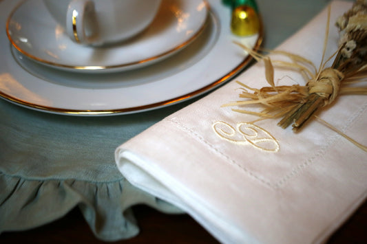 Open Hem Napkin Personalized with Initial