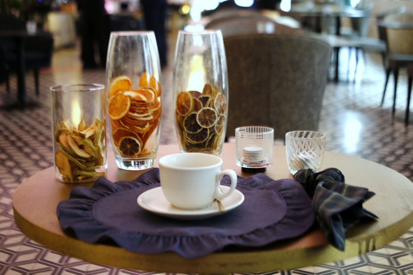 Individual Redondo com Folho em Ganga